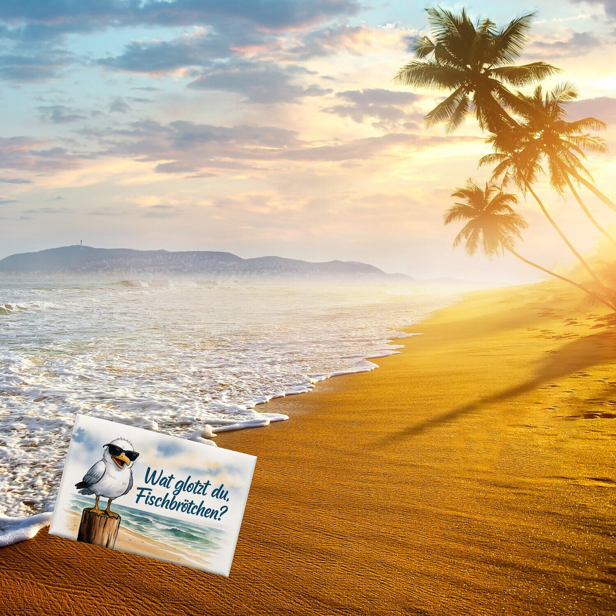 Wat glotzt du, Fischbrötchen? Möwe mit Sonnenbrille Souvenir Souvenir Magnet