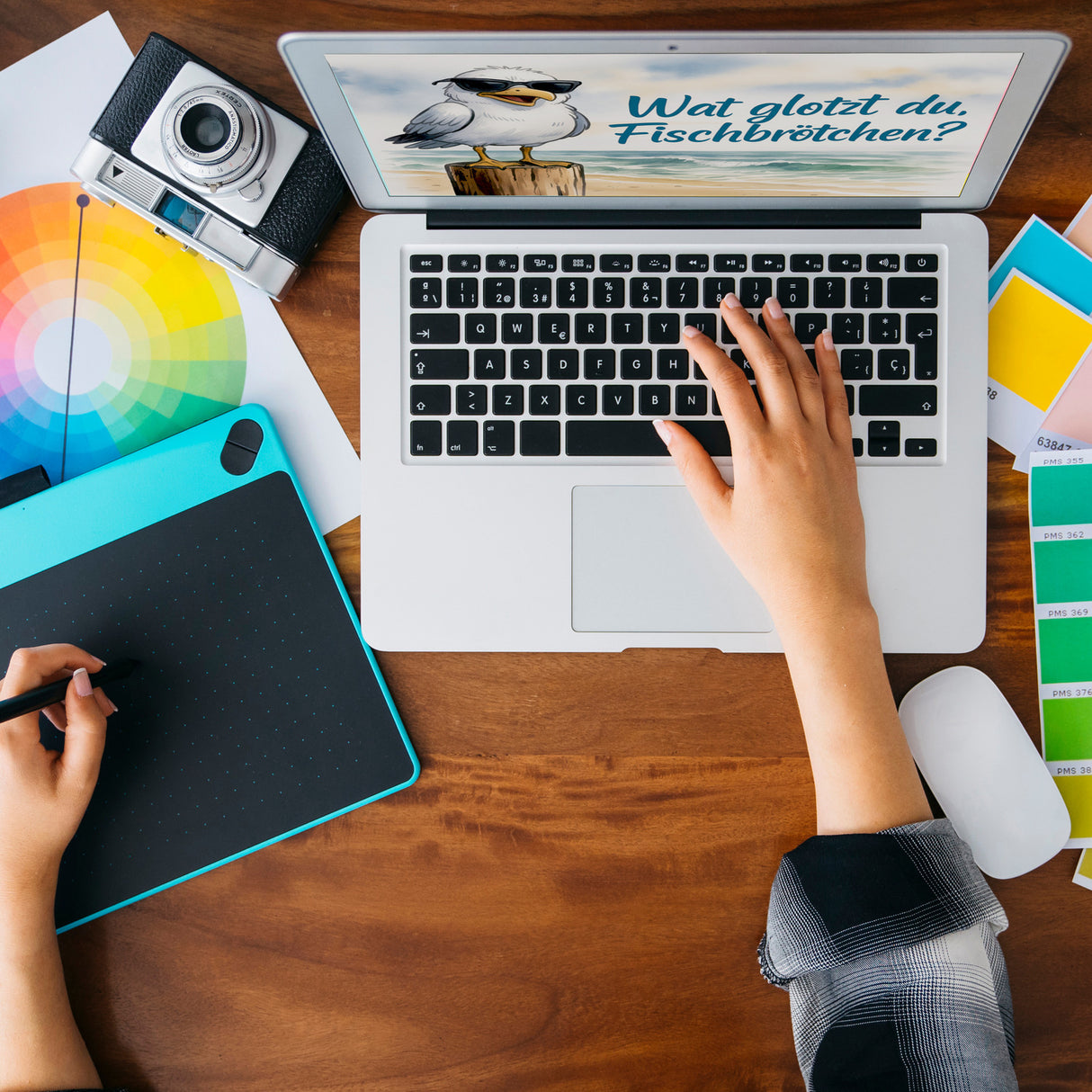 Wat glotzt du, Fischbrötchen? Möwe mit Sonnenbrille Souvenir Souvenir Magnet