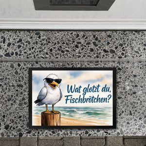 Wat glotzt du, Fischbrötchen? Möwe mit Sonnenbrille Fußmatte in 35x50 cm