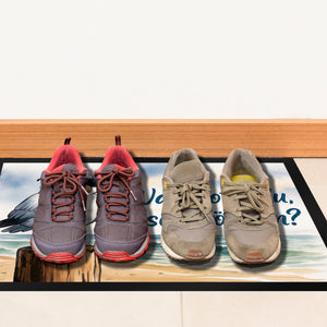 Wat glotzt du, Fischbrötchen? Möwe mit Sonnenbrille Fußmatte in 35x50 cm