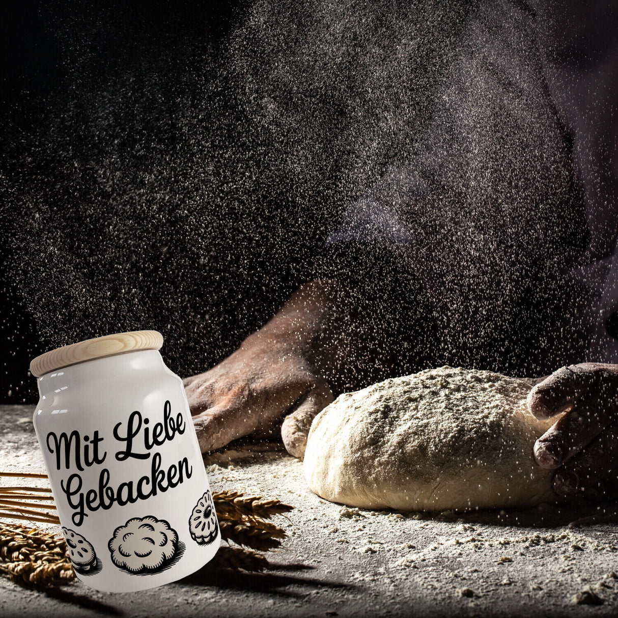 Vintage Keksdose mit Liebe gebacken