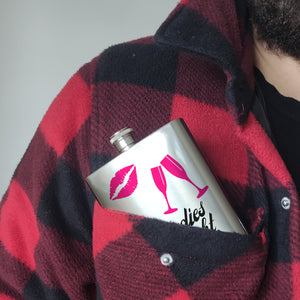 Ladies Night Flachmann Champagnergläser Heiße Lippen