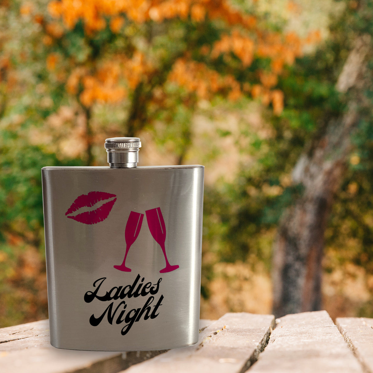 Ladies Night Flachmann Champagnergläser Heiße Lippen