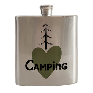 i love Camping Flachmann für Outdoor-Fans