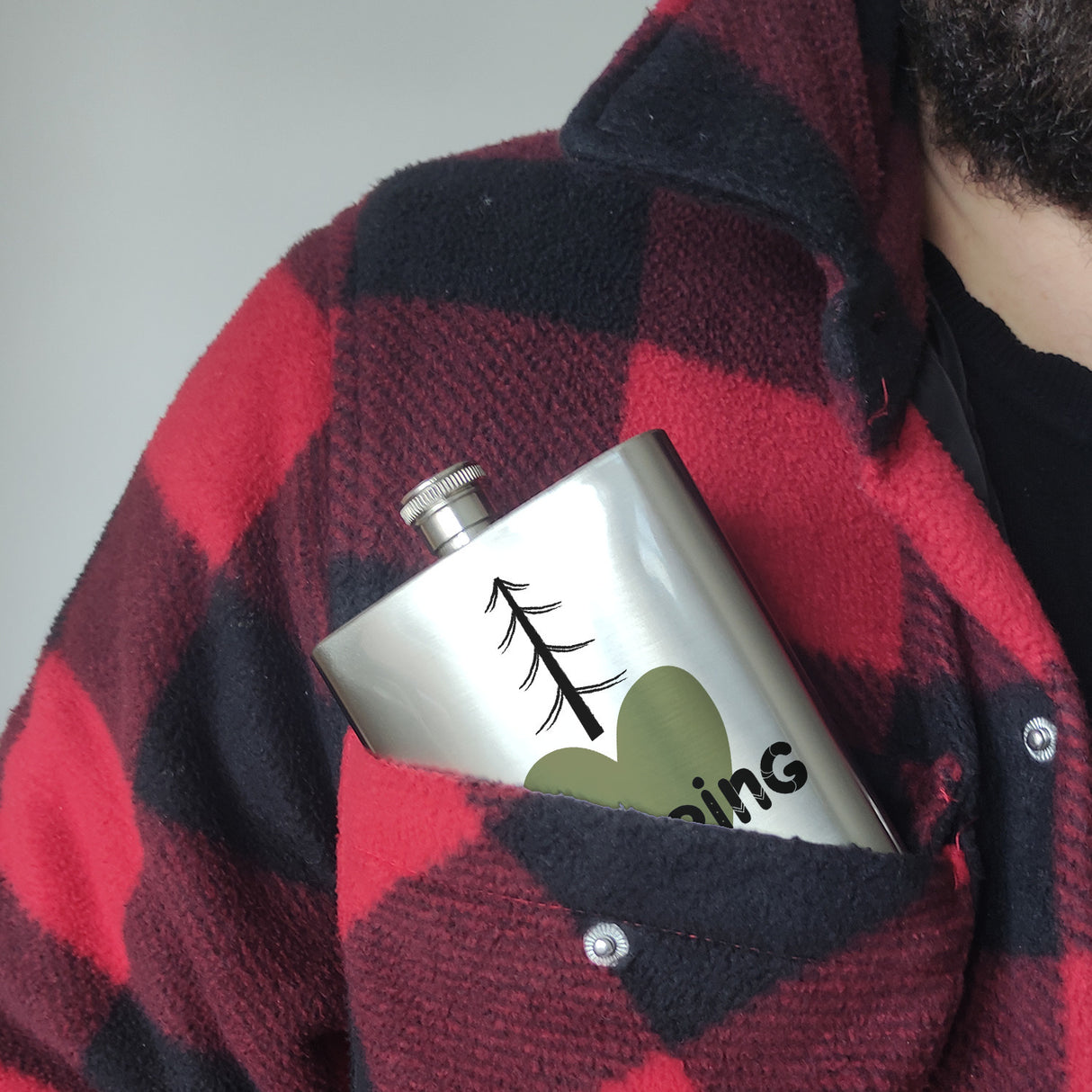 i love Camping Flachmann für Outdoor-Fans