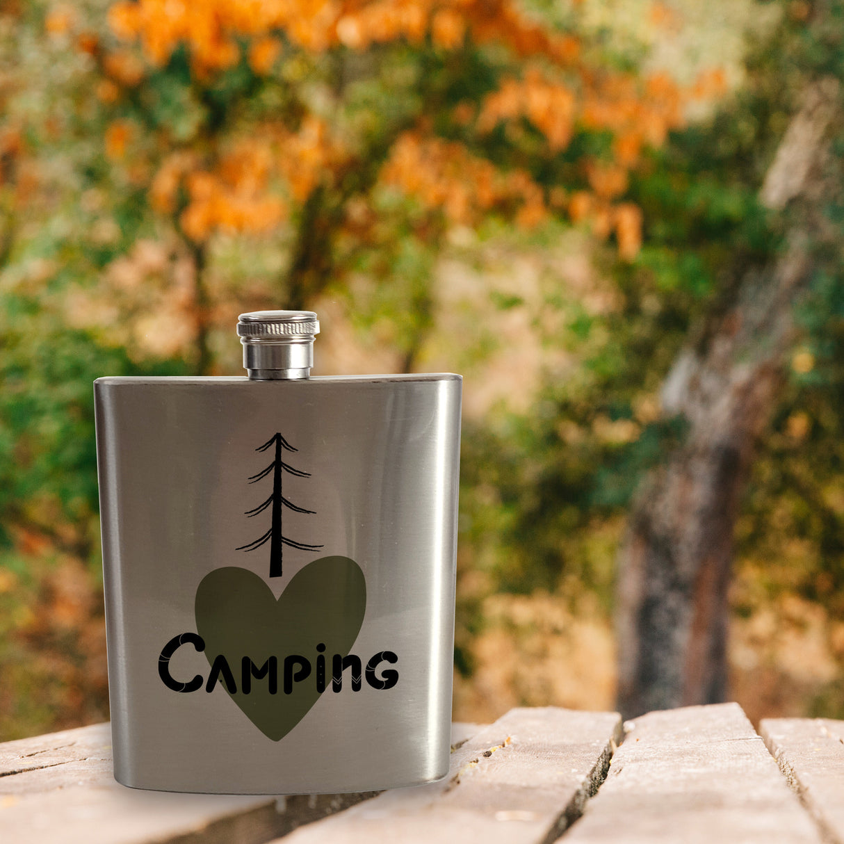 i love Camping Flachmann für Outdoor-Fans