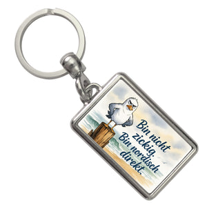 Möwe am Strand Schlüsselanhänger mit nordischem Humor