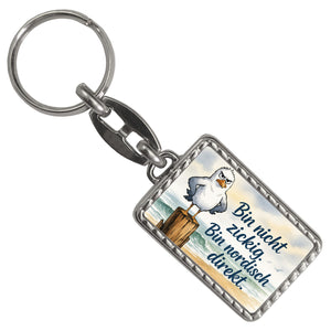 Möwe am Strand Schlüsselanhänger mit nordischem Humor