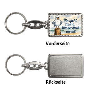 Möwe am Strand Schlüsselanhänger mit nordischem Humor