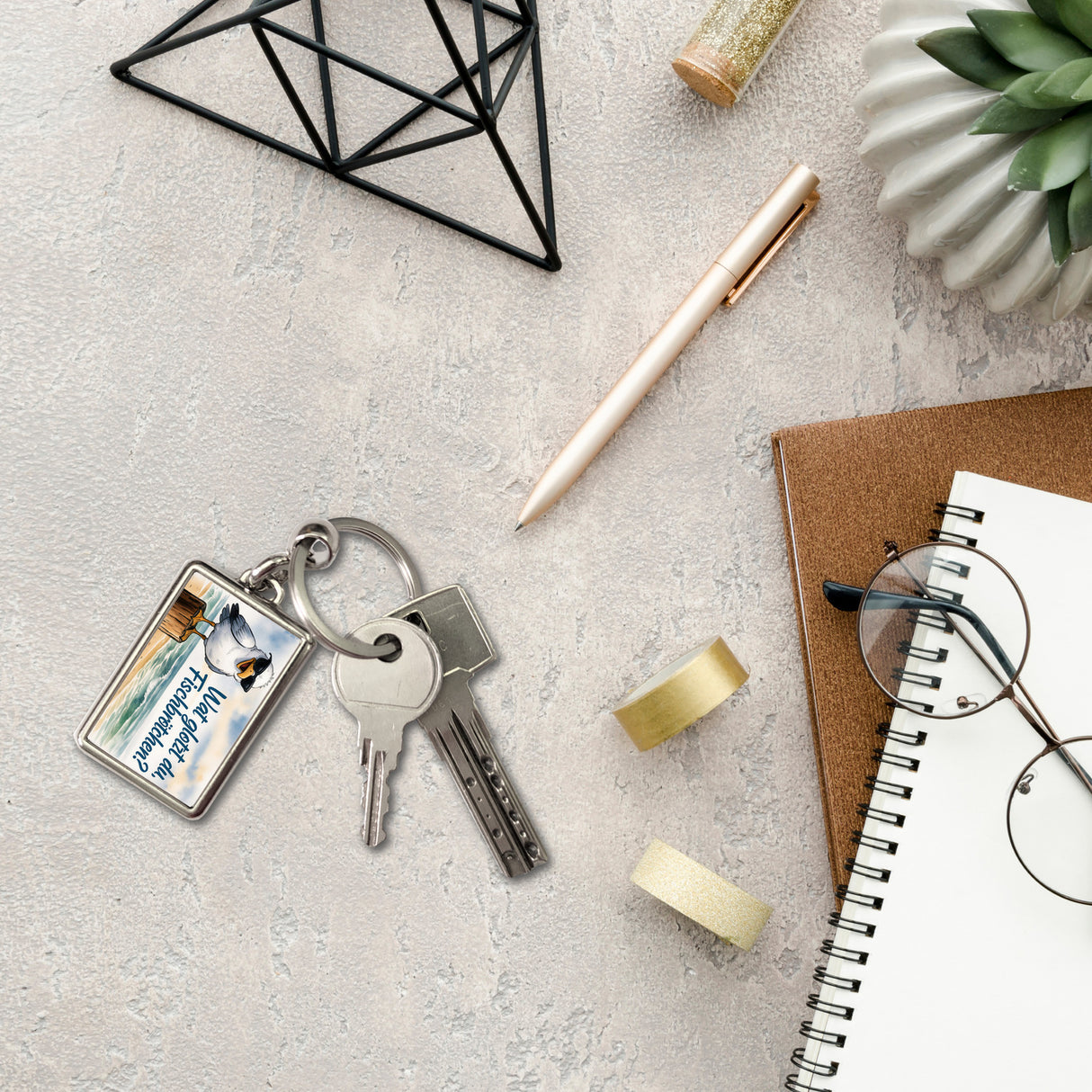 Wat glotzt du, Fischbrötchen?Möwe mit Sonnenbrille Schlüsselanhänger