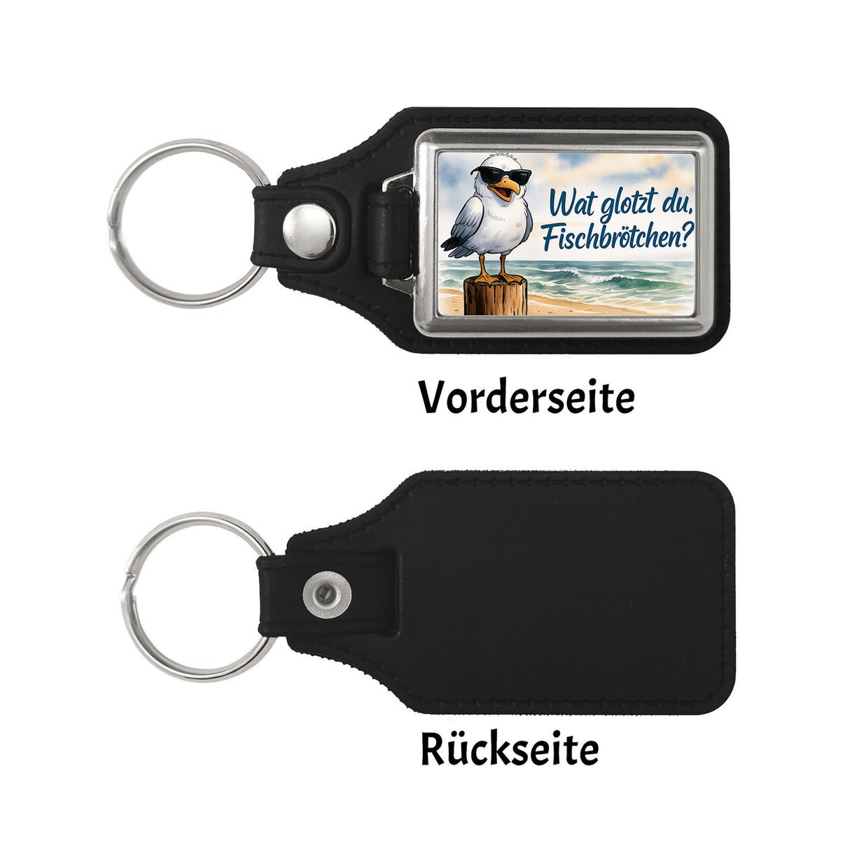 Wat glotzt du, Fischbrötchen?Möwe mit Sonnenbrille Schlüsselanhänger