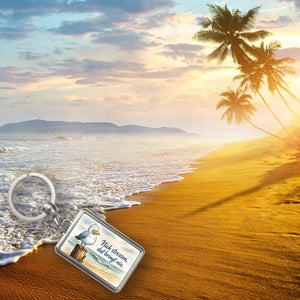 Möwe Nich stressen auf Aquarell Schlüsselanhänger