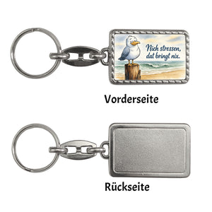 Möwe Nich stressen auf Aquarell Schlüsselanhänger