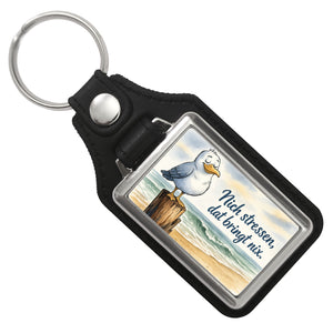 Möwe Nich stressen auf Aquarell Schlüsselanhänger