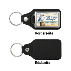 Möwe Nich stressen auf Aquarell Schlüsselanhänger