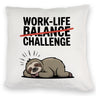 Work-Life Balance/Challenge Kissen mit Faultier