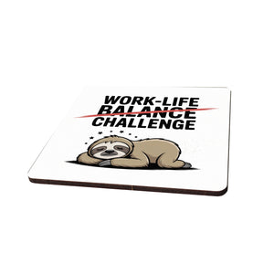 Work-Life Balance/Challenge 6er Set Untersetzer aus Holz mit Faultier