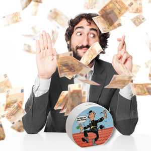 Kaminfeger Spardose mit Spruch: Viel Glück bei deiner Prüfung