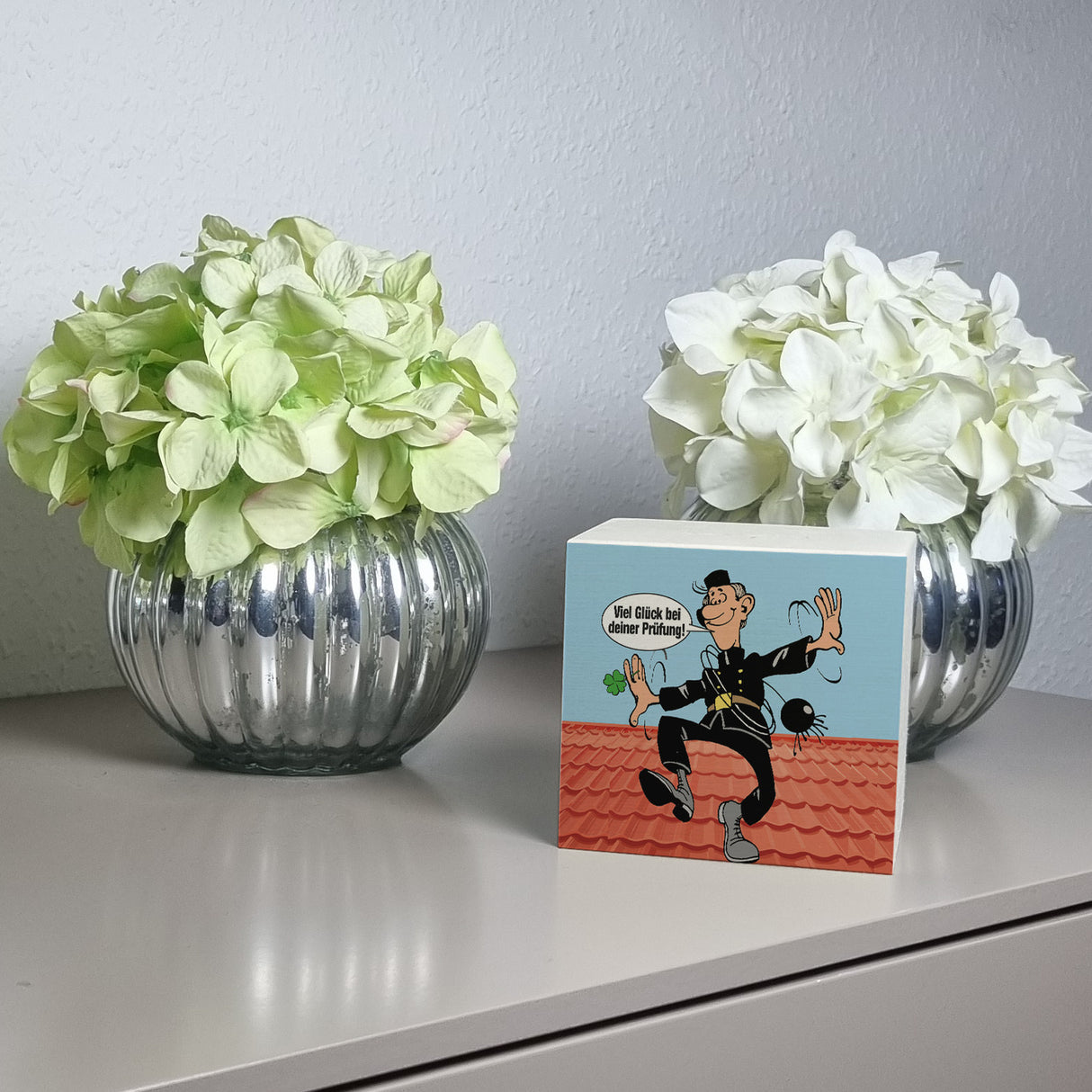 Kaminfeger Spardose mit Spruch: Viel Glück bei deiner Prüfung