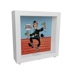 Kaminfeger Spardose mit Spruch: Viel Glück bei deiner Prüfung