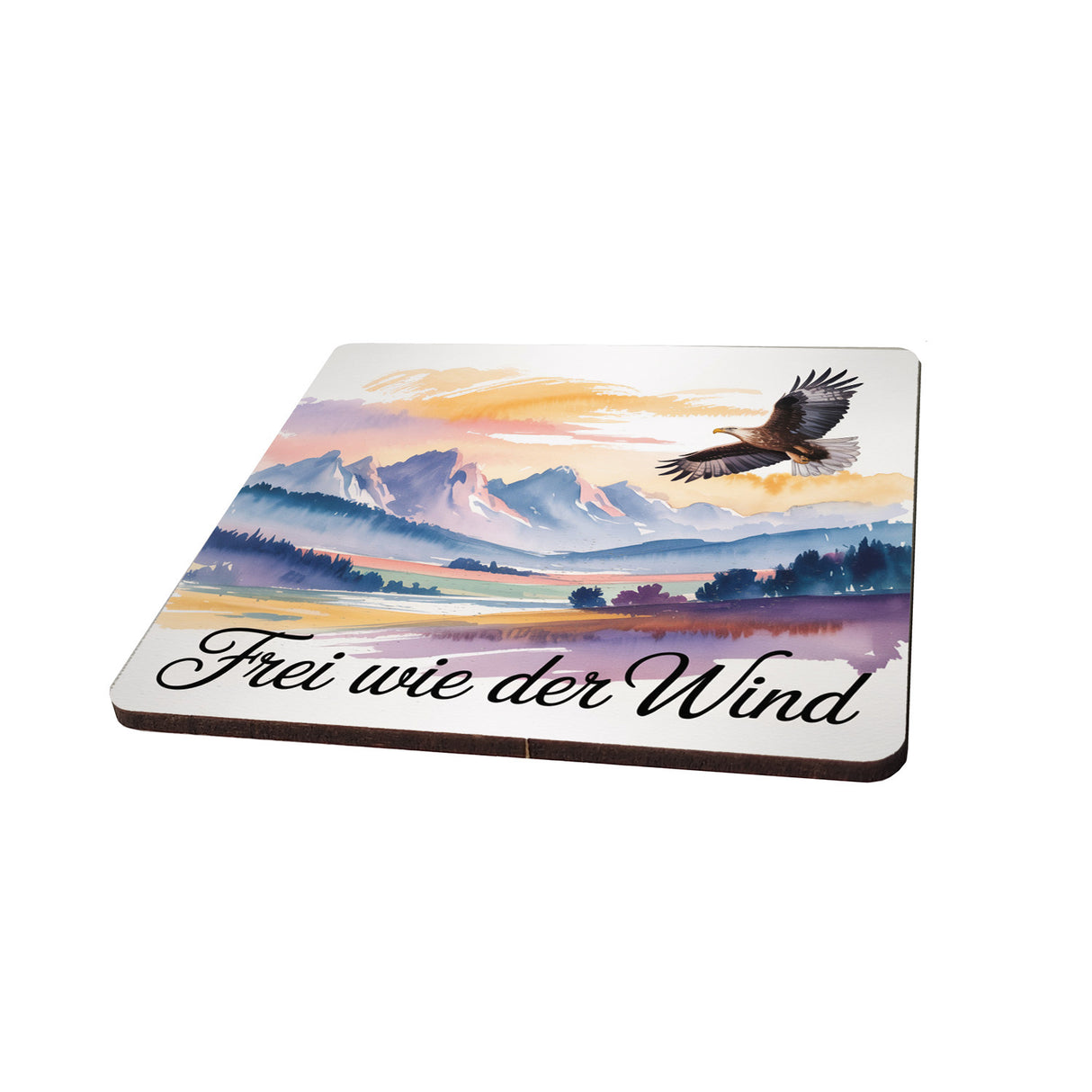 Chiemgau Seeadler 6er Set Untersetzer aus Holz - Frei wie der Wind