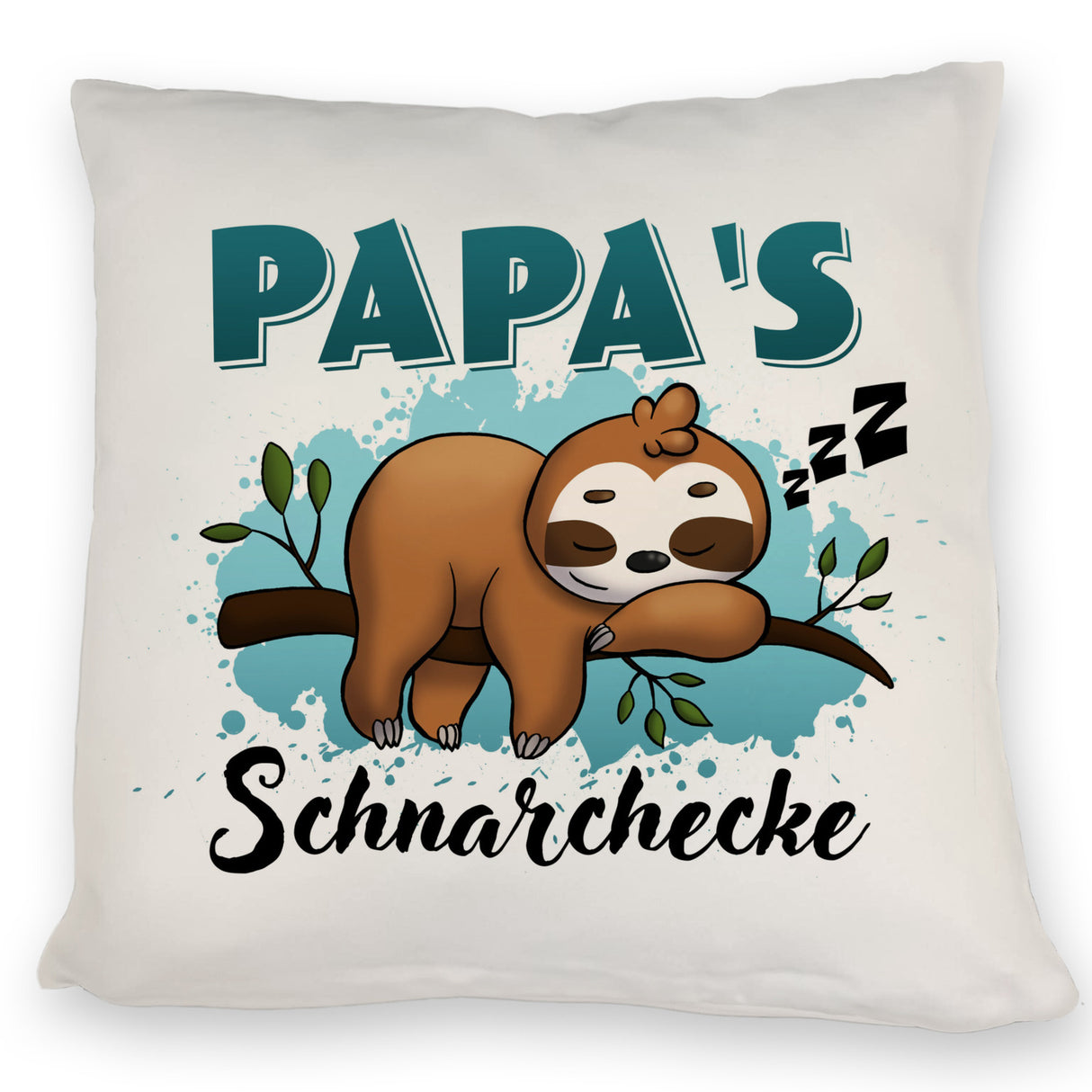Faultier auf Ast Kissen Papa's Schnarchecke