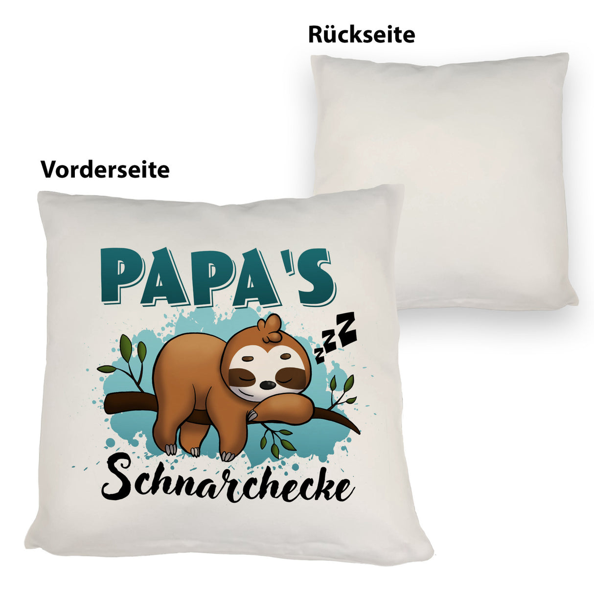 Faultier auf Ast Kissen Papa's Schnarchecke