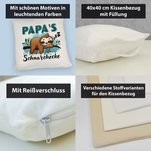 Faultier auf Ast Kissen Papa's Schnarchecke