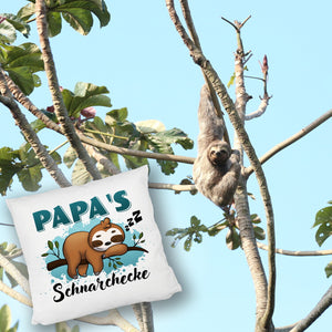 Faultier auf Ast Kissen Papa's Schnarchecke