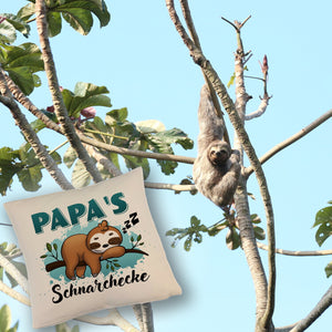 Faultier auf Ast Kissen Papa's Schnarchecke