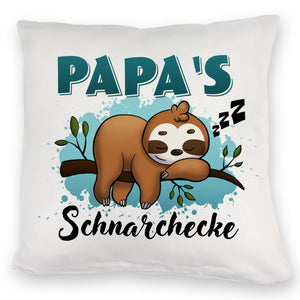 Faultier auf Ast Kissen Papa's Schnarchecke