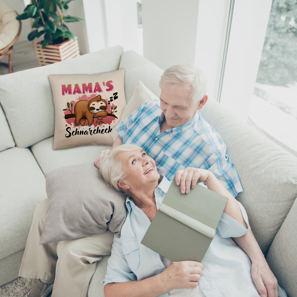 Faultier auf Ast Kissen Mama's Schnarchecke