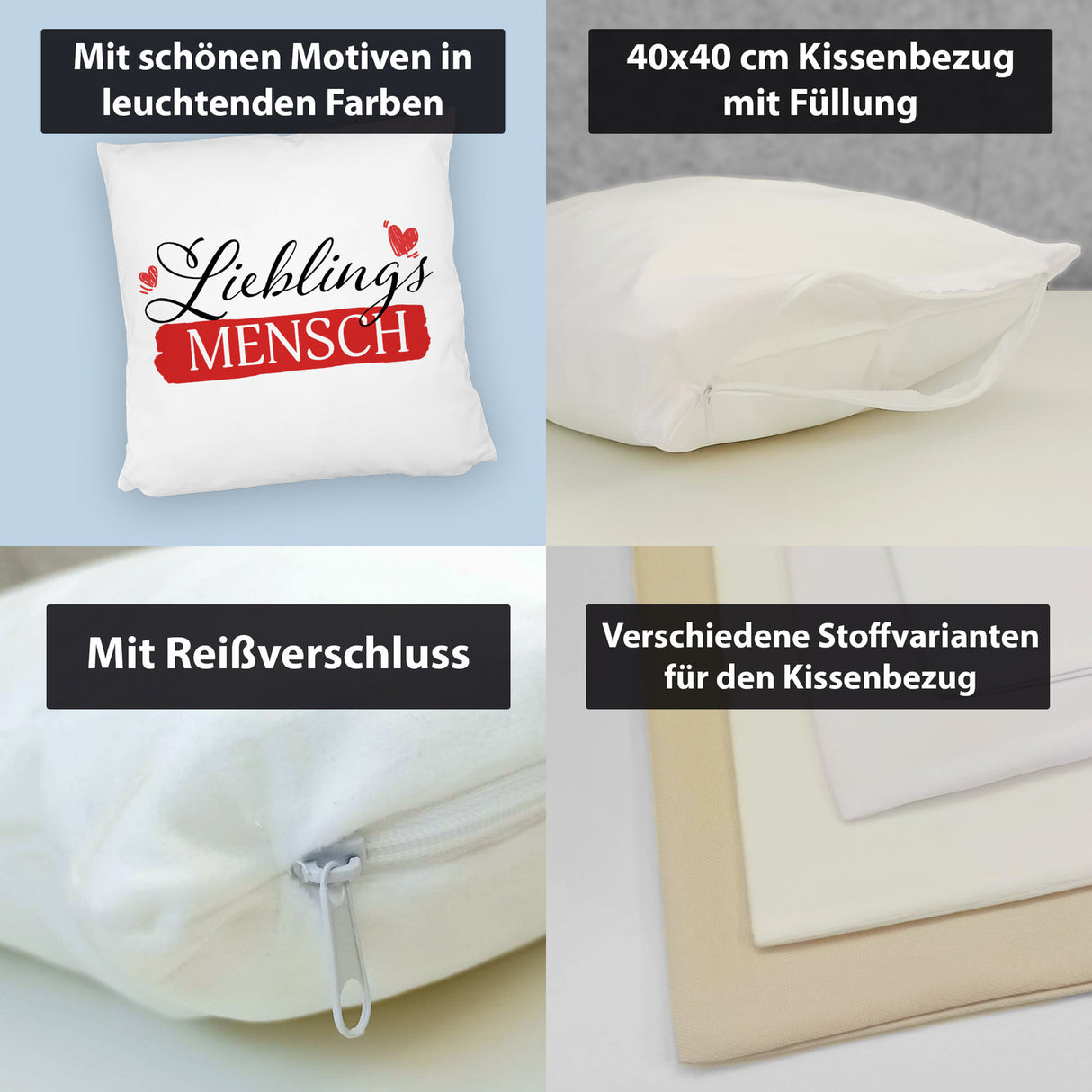 Liebster Mensch Kissen mit Lieblingsmensch Text