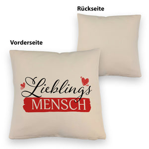 Liebster Mensch Kissen mit Lieblingsmensch Text