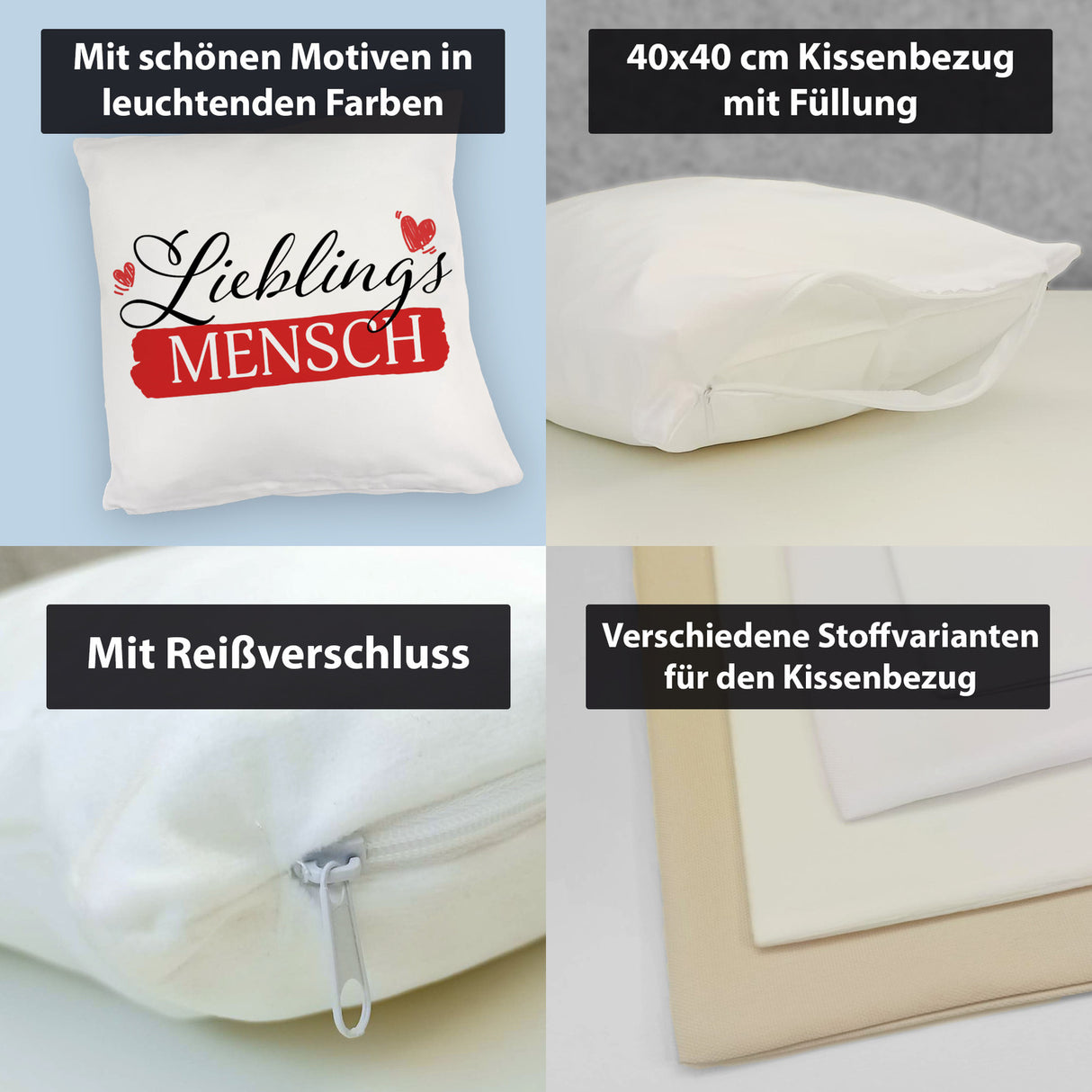 Liebster Mensch Kissen mit Lieblingsmensch Text
