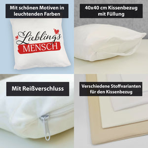 Liebster Mensch Kissen mit Lieblingsmensch Text