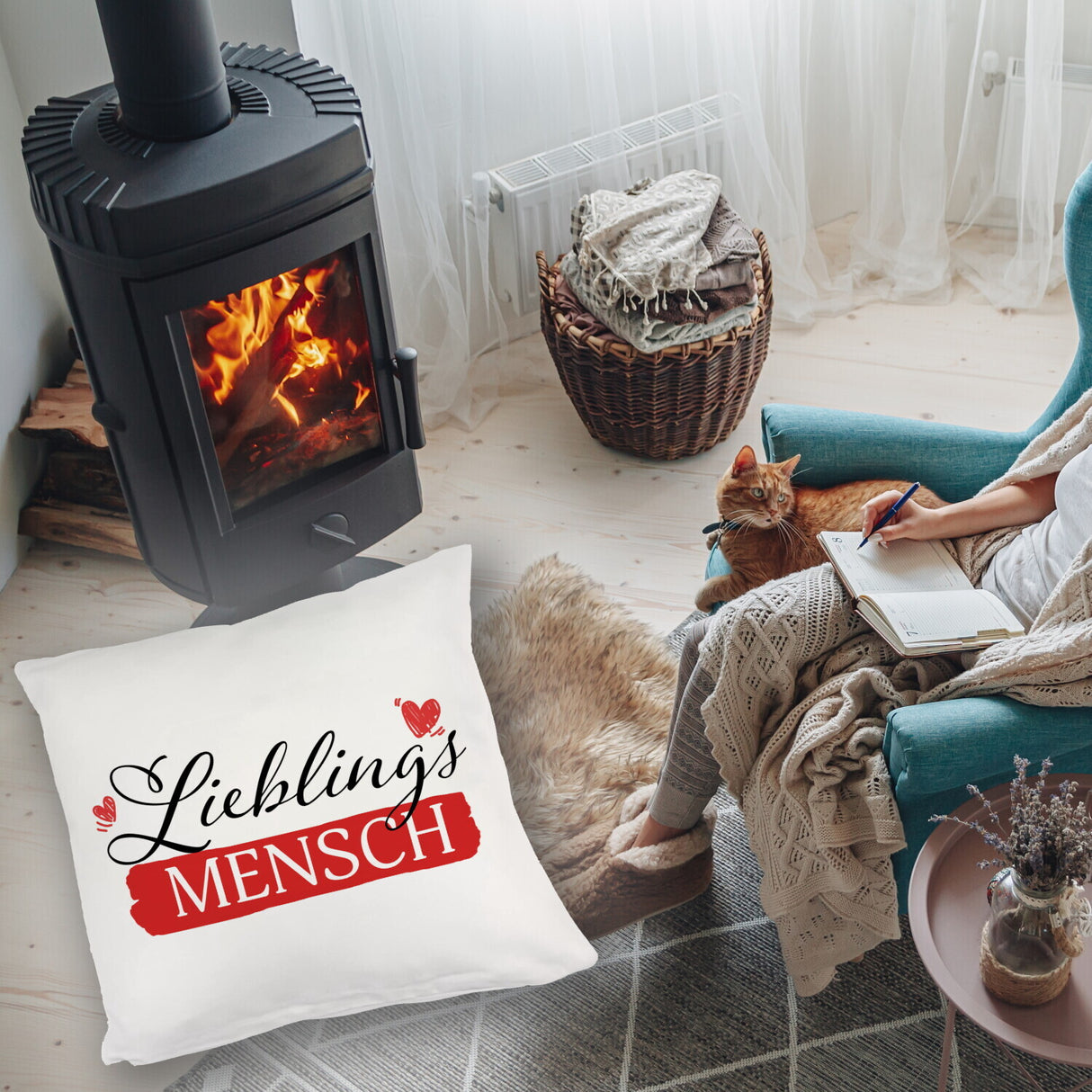 Liebster Mensch Kissen mit Lieblingsmensch Text