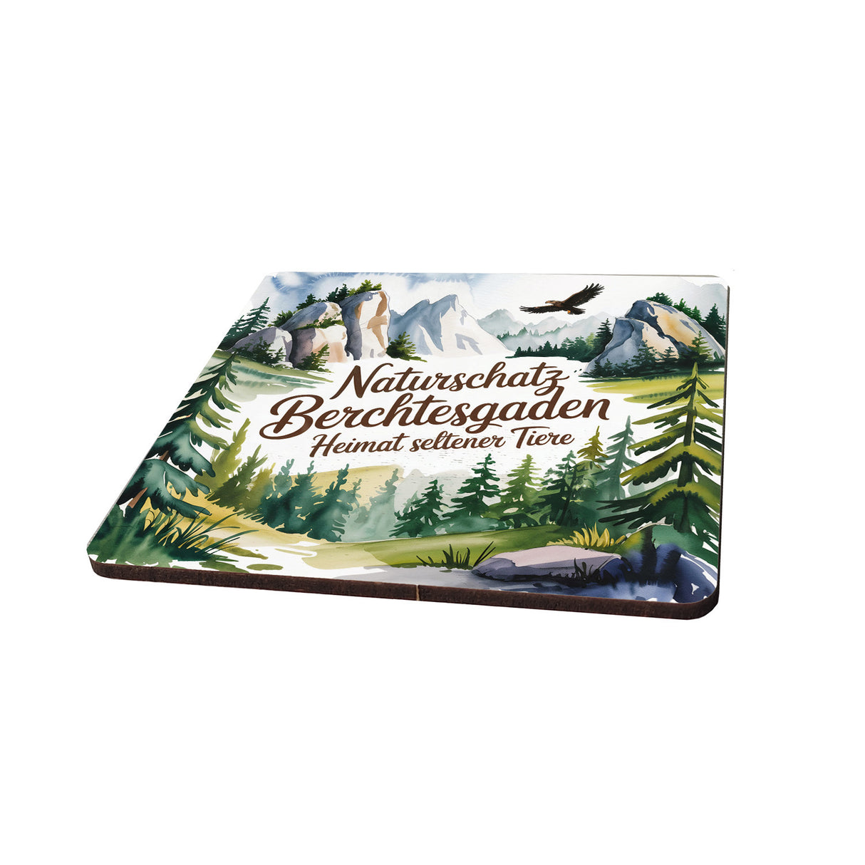 Oberbayern Berchtesgaden 6er Set Untersetzer aus Holz - Heimat seltener Tiere