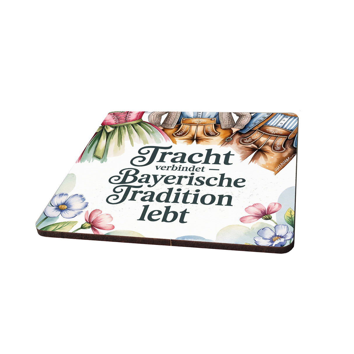 Oberbayern Tracht 6er Set Untersetzer aus Holz - Tradition lebt