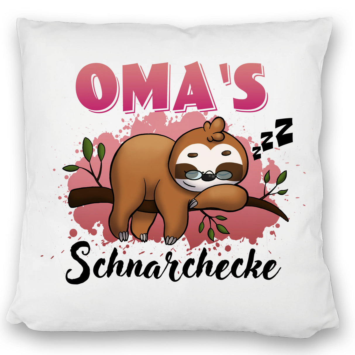 Faultier auf Ast Kissen Oma's Schnarchecke