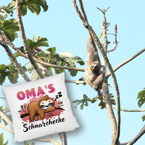 Faultier auf Ast Kissen Oma's Schnarchecke