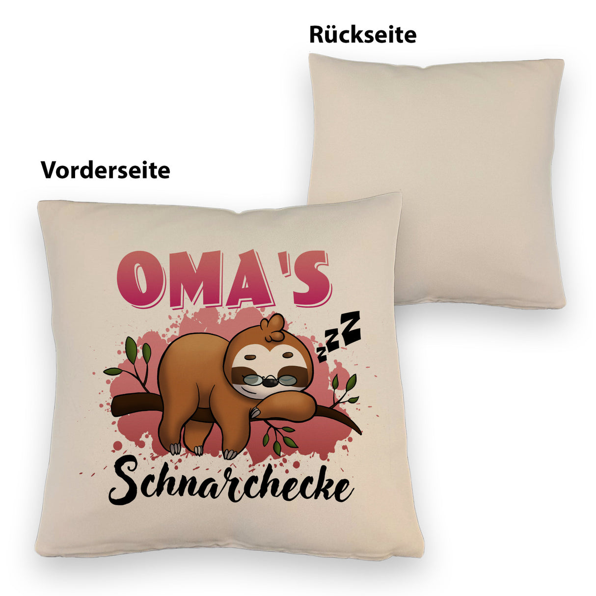 Faultier auf Ast Kissen Oma's Schnarchecke