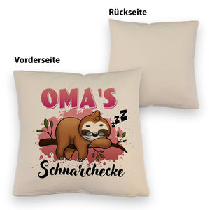 Faultier auf Ast Kissen Oma's Schnarchecke