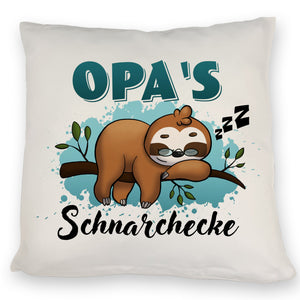 Faultier auf Ast Kissen Opa's Schnarchecke