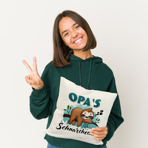 Faultier auf Ast Kissen Opa's Schnarchecke