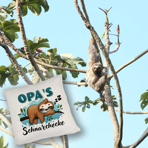 Faultier auf Ast Kissen Opa's Schnarchecke