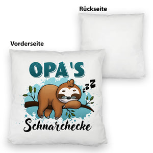 Faultier auf Ast Kissen Opa's Schnarchecke