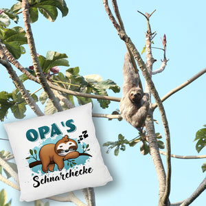 Faultier auf Ast Kissen Opa's Schnarchecke