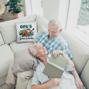 Faultier auf Ast Kissen Opa's Schnarchecke