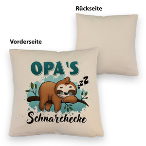 Faultier auf Ast Kissen Opa's Schnarchecke